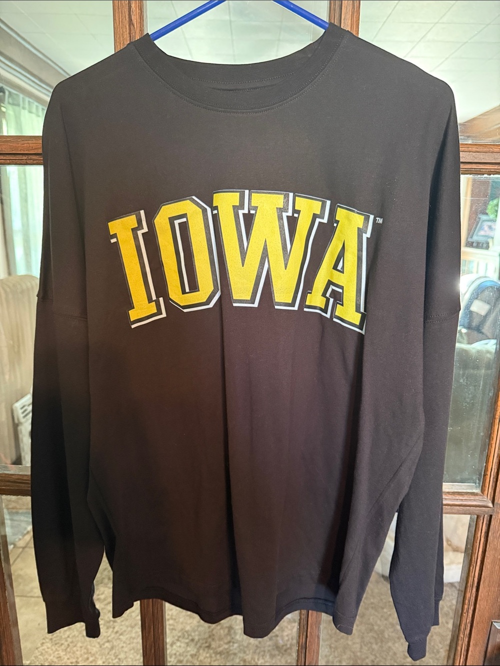 Gameday Couture Iowa Hawkeyes Sequin Long Sleeve Tee Black Yellow Womens S NCAA